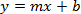 Linear equation, y=mx+b; formula for calculating slope-intercept in algebraic graphs.