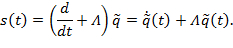 Mathematical dynamic system equation; formula with time derivatives; educational concept.