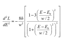Equation for optical phenomena analysis; formula shows second derivative, energy terms.