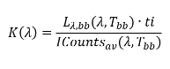 Kirchhoff's law equation; radiative transfer analysis; optical emissions; formula representation.