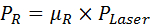 figure-protocol-3 Power reflection formula \(P_R = \mu_R \times P_{Laser}\); optical physics equation.