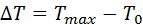 figure-protocol-6 Temperature change formula ΔT=Tmax-T0, thermodynamics equation, educational chart.