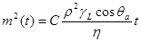 Static equilibrium equation: m²(t)=C(ρ²γ⊥cosθa/η)t, analysis of forces, mathematical formula.