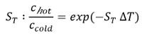 Static equilibrium, thermodynamic equation \( S_T:\frac{c_{hot}}{c_{cold}}=exp(-S_T\Delta T) \).