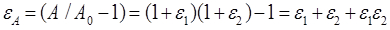 Equation of absorption εA for absorption spectroscopic analysis.