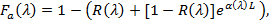 Static equilibrium equation, Fa(λ)=1−(R(λ)+[1−R(λ)]e^α(λ)L), absorption calculation.
