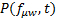 Probability formula P(f<sub>μw</sub>, t), mathematical expression for statistical modeling.