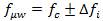 Equation illustrating microwave frequency modulation: \( f_{\mu w} = f_{c} \pm \Delta f_{i} \).