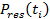 Formula: Pressure as a function of time, \( P_{\text{res}}(t_i) \), for dynamic analysis.