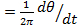 Differentiation formula: angular velocity, equation showing rate of change of angle over time.