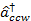 Mathematical symbol for counterclockwise operator ĥ†ccw in quantum mechanics equations.