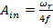 figure-protocol-13 Equation for input amplitude, \(A_{in} = \frac{\omega_r}{4f}\), in signal processing analysis.