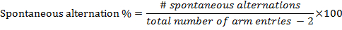 Static equilibrium, spontaneous alternation formula, method diagram, behavioral experiment calculation.