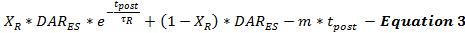 figure-introduction-4 Equation 3, static equilibrium analysis, formula showing variables X, DAR, m, and time component.