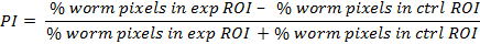 Preference index formula, PI calculation, equation for image analysis, experiment result comparison.