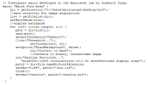 figure-results-7 Fibroquant macro code snippet for batch field area processing, enhancing image acquisition efficiency.