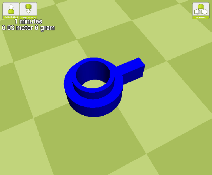 3D modeling diagram, rotational object design, dimensions 0.03 meters, weight 0 grams.