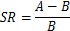 Static equilibrium equation SR=(A-B)/B; mathematical formula for ratio calculation.