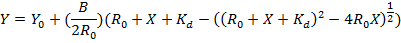 Ligand binding equation; protein interaction analysis; scientific formula; research application.