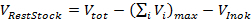 Formula for V_reststock calculation; stock solution analysis in chemistry experiment.