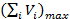 Static equilibrium formula, ΣiVi max, mathematical expression.