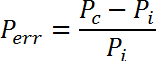 Perr equation for error calculation, mathematical concept, formula representation.