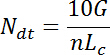 Equation depicting calculation of \(N_{dt}\) used in chromatographic analysis formula graph.