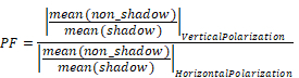 Polarization factor formula for vertical/horizontal analysis; equation in optical polarization study.