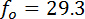 Formula for optical frequency calculation, shown as \(f_o = 29.3\).