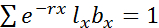 Formule d’équilibre statique Σe^(-rx)lxbx=1 dans le contexte d’équations mathématiques.