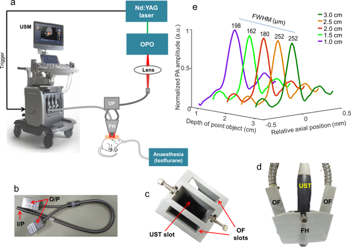 figure-results-1 Photoacoustic imaging with Nd:YAG laser system; experiment setups and depth resolution graph.