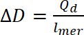 Static equilibrium equation ΔD=Qd/lmer for calculating deformation in mechanics.