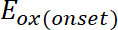 Oxidation onset potential equation \(E_{\text{ox}}(\text{onset})\), electrochemical analysis.