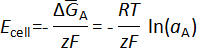 figure-introduction-12 Electrochemical cell equation, ΔGA/zF, thermodynamics, formula diagram for research analysis.