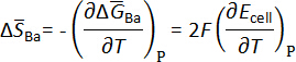 Electrochemistry equation, thermodynamics, temperature gradient, Gibbs free energy, cell potential.