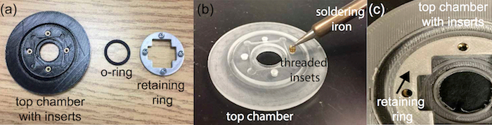 figure-protocol-3 Top chamber assembly and installation process; components, soldering method; engineering diagram.