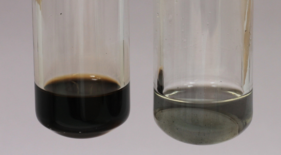 figure-results-1 Soil sedimentation process; test tubes with settled and suspended particles; sedimentation experiment.