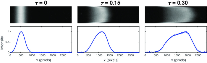 figure-results-3 Transient absorption optical excitation diagram with intensity graphs over pixel variation.