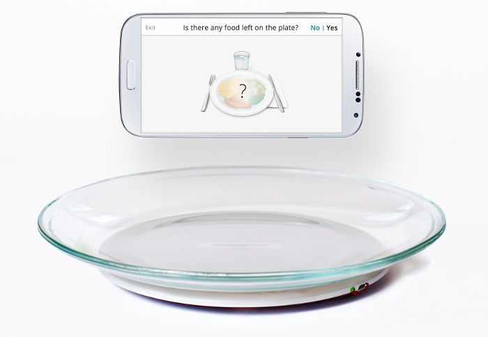 Food waste tracking device, smart plate system with smartphone, digital waste analysis.