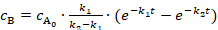 Chemical kinetics, dynamic equilibrium equation; rate constants, concentration formula analysis.