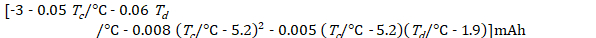 Battery discharge formula; equation.