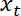 Time-dependent variable \(X_t\), symbol representing dynamic systems or stochastic processes.