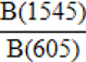 Spectroscopic analysis formula, B(1545)/B(605), illustrating ratio in a diagram.