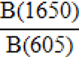 Static equilibrium formula, B(1650)/B(605), applied in scientific analysis.
