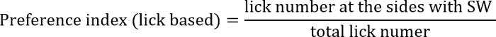 figure-protocol-3 Preference index formula, lick-based ratio, mathematical representation, behavioral analysis.