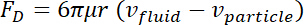 figure-protocol-13 Stokes' Law drag force equation, fluid dynamics formula, physics diagram.