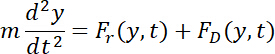 figure-protocol-24 Differential equation of motion with forces, showing acceleration, relevant for physics analysis.