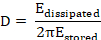 figure-results-2 Damping factor formula, equation for energy dissipation to energy storage ratio.