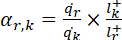 Static equilibrium formula; αr,k ratio equation diagram for scientific analysis.