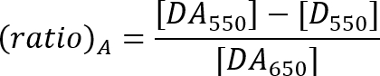 figure-protocol-1 Equilibrium ratio equation in absorption analysis; formula for spectroscopic data calculation.